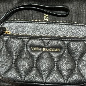 Brand new Vera Bradley quilted leather wristlet black